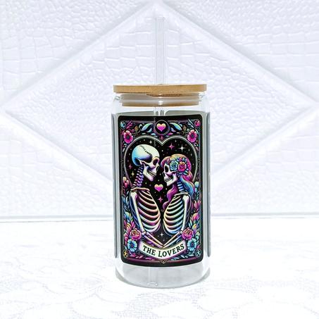 The Lovers Tarot Card Glass Can 455ml