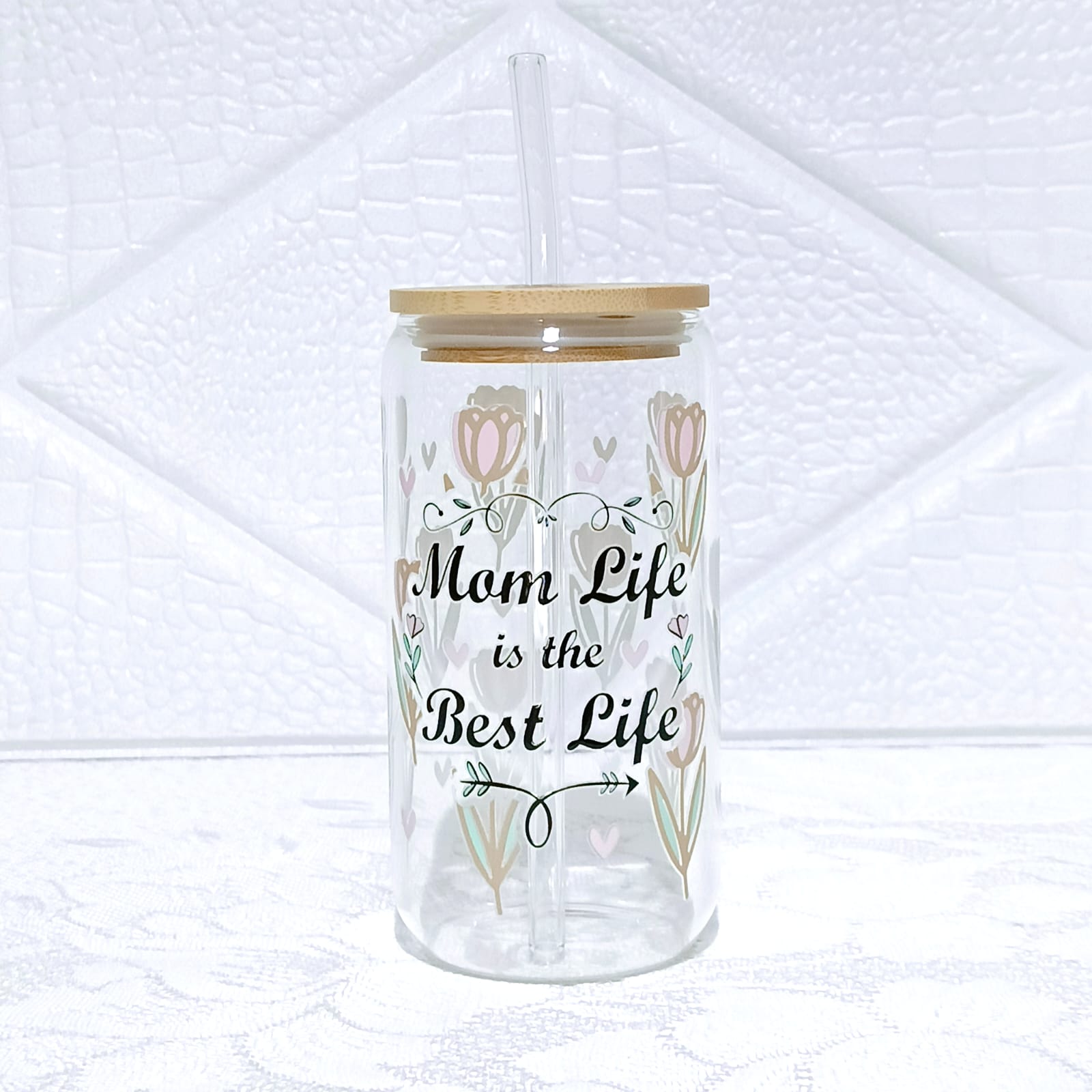 Mom Life Is The Best Life Glass Can 455ml