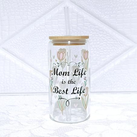 Mom Life Is The Best Life Glass Can 455ml