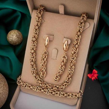 ensemble acier inoxydable  مبروم الشكل  سلسة+حلقات+برسلي