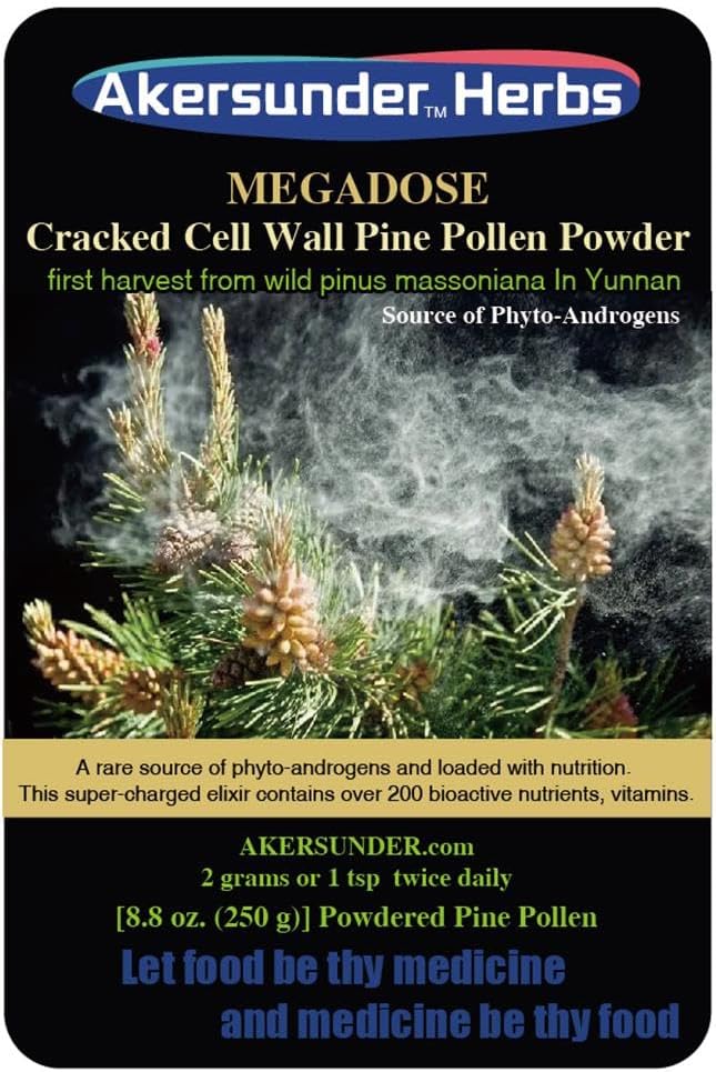 Pine Pollen Powder 250 Grams, Shell Broken/Cracked Cell Wal