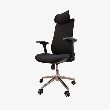 Chaise de bureau ergonomique avec appui-tête – Siège pivotant avec accoudoirs réglables