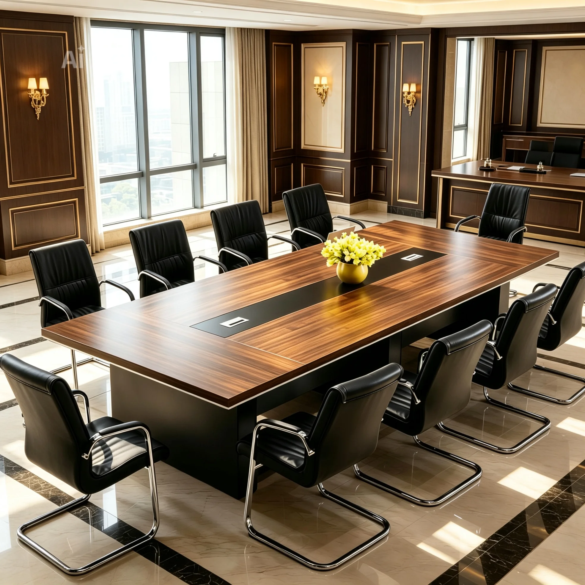 Table de réunion en bois