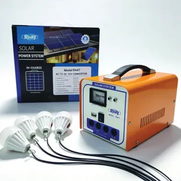 محطة طاقة شمسية محمولة مع 4 لمبات LED - الحل الأمثل للرحلات والطوارئ