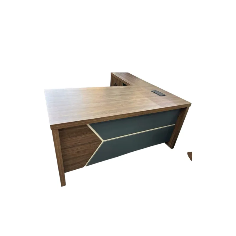 Bureau de direction élégant en bois avec façade grise design