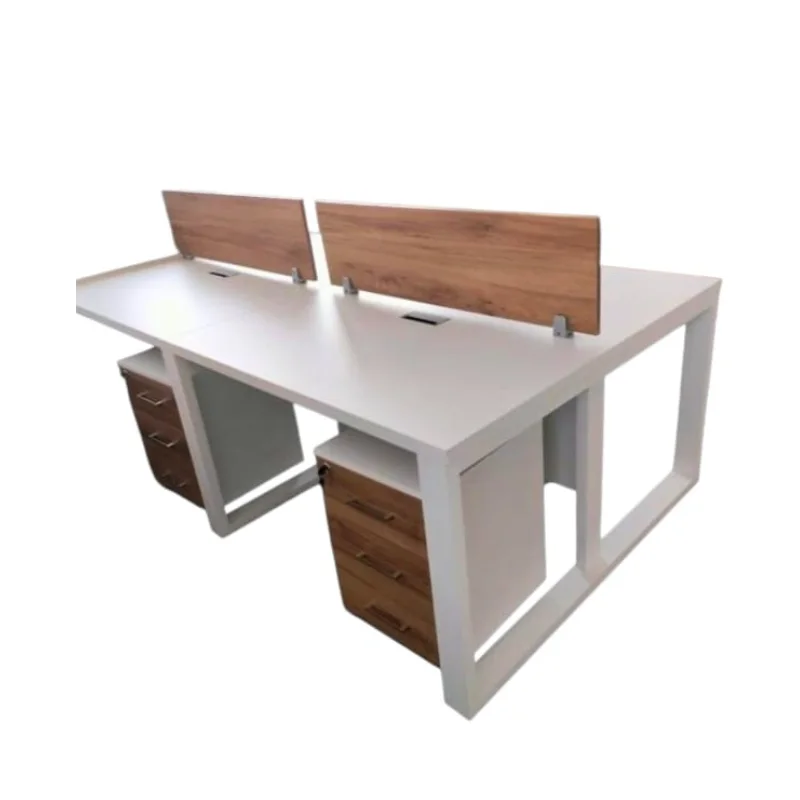 Bench de travail double avec séparations en bois