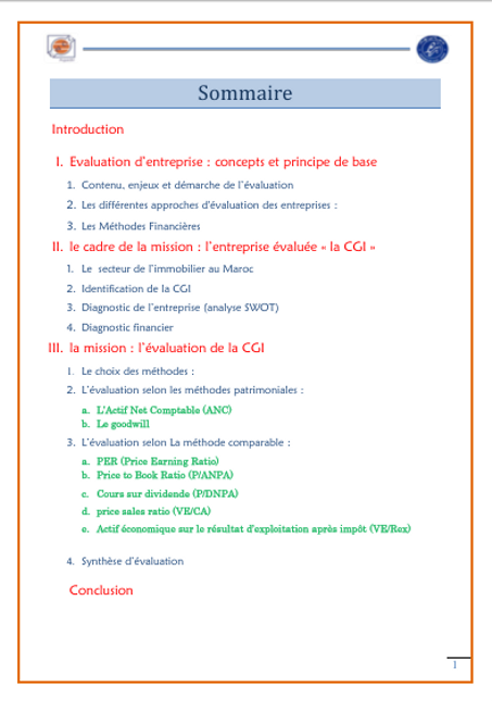 L'évaluation d'entreprise