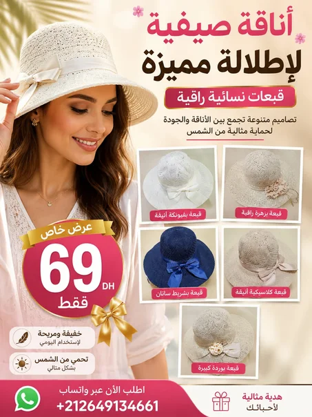 قبعات نسائية لصيف متميز