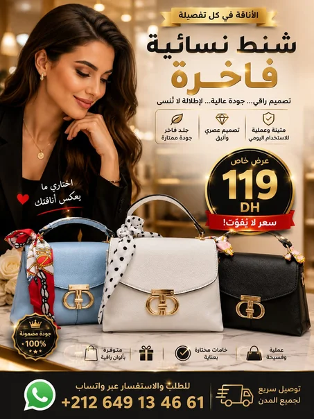 حقيبة يد نسائية فخمة