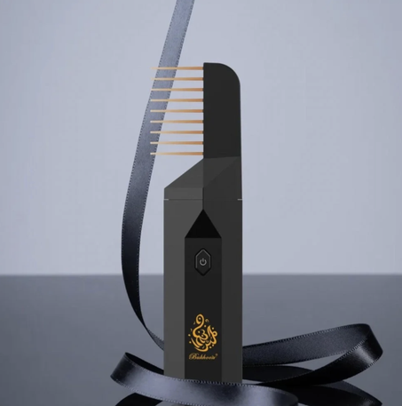 مبخرة الشعر الإلكترونية أسود محمولة مع رأس مشط للشعر