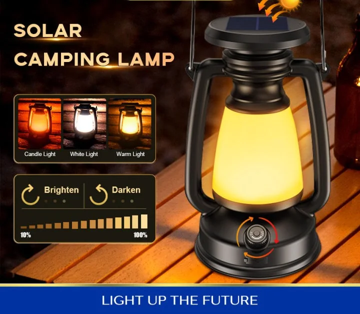LAMPE RÉTRO SOLAIRE RECHARGEABLE