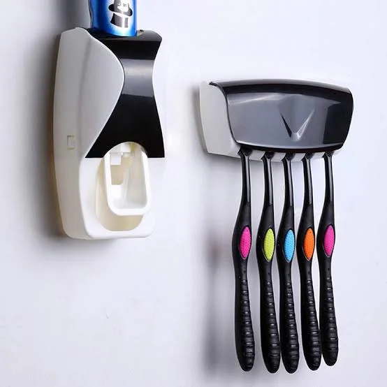 DISTRIBUTEUR AUTOMATIQUE DE DENTIFRICE AVEC PORTE-BROSSE À DENTS MURAL