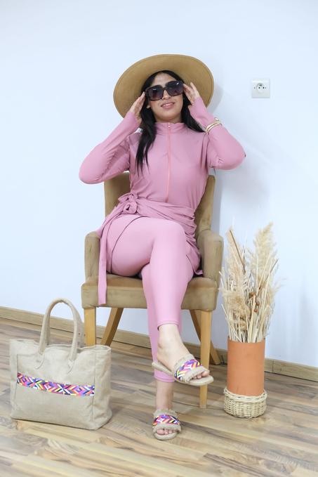 Burkini violette 3 pièces