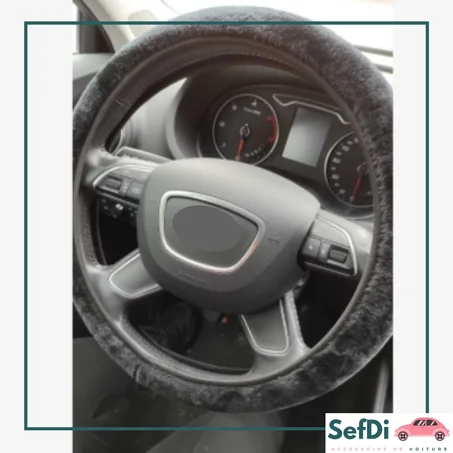 couverture de volant tissu duveteux noire