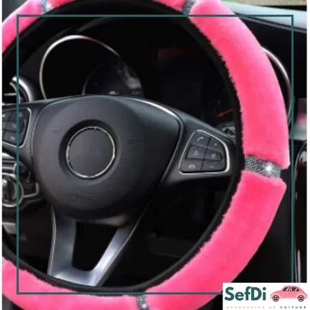 couverture de volant en tissu duveteux rose