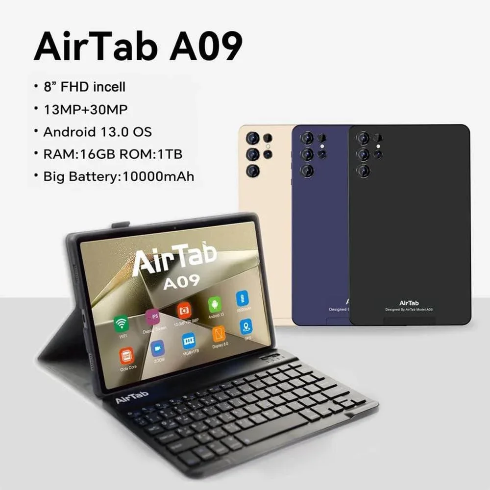 Air Tab U09 Pro Ram 16GB Rom 1TB تابلت