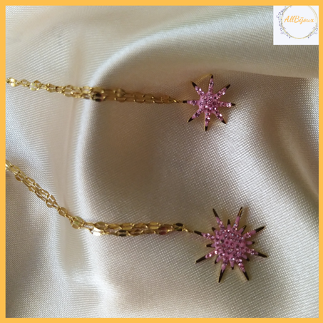 Collier soleil rose