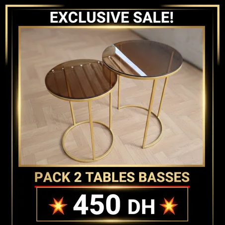 Set de 2 Tables Gigognes Design Or