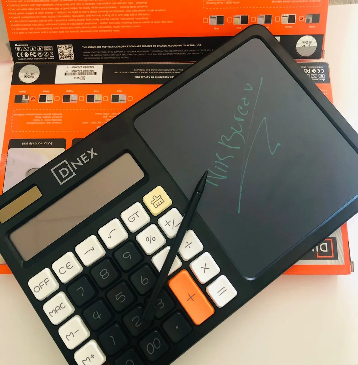 Calculator writting pad