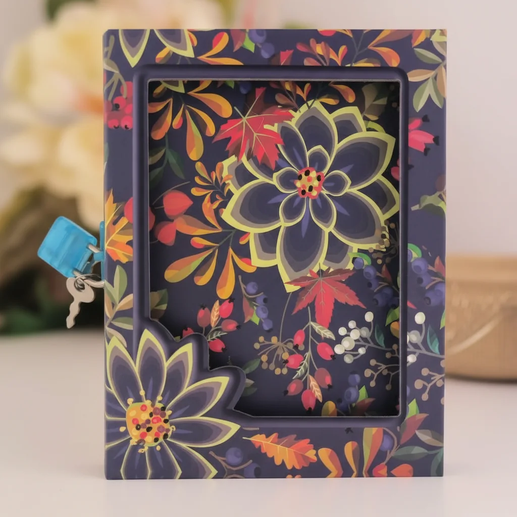 مذكرة A6 بوهيمية بقفل سري - دفتر ملاحظات مدمج.