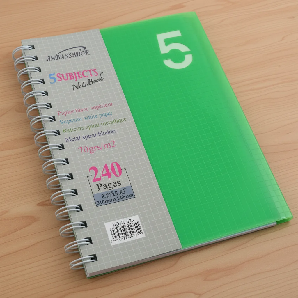 دفتر سلك Ambassador مقاس A5 - تقسيم 5 مواد - 240 p