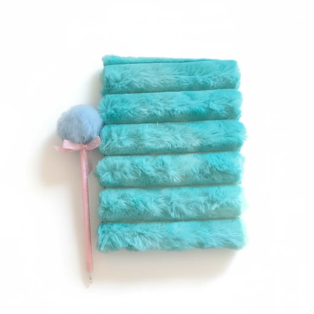 دفتر فرو فاخر مع قلم بوم بوم – وردي & أزرق