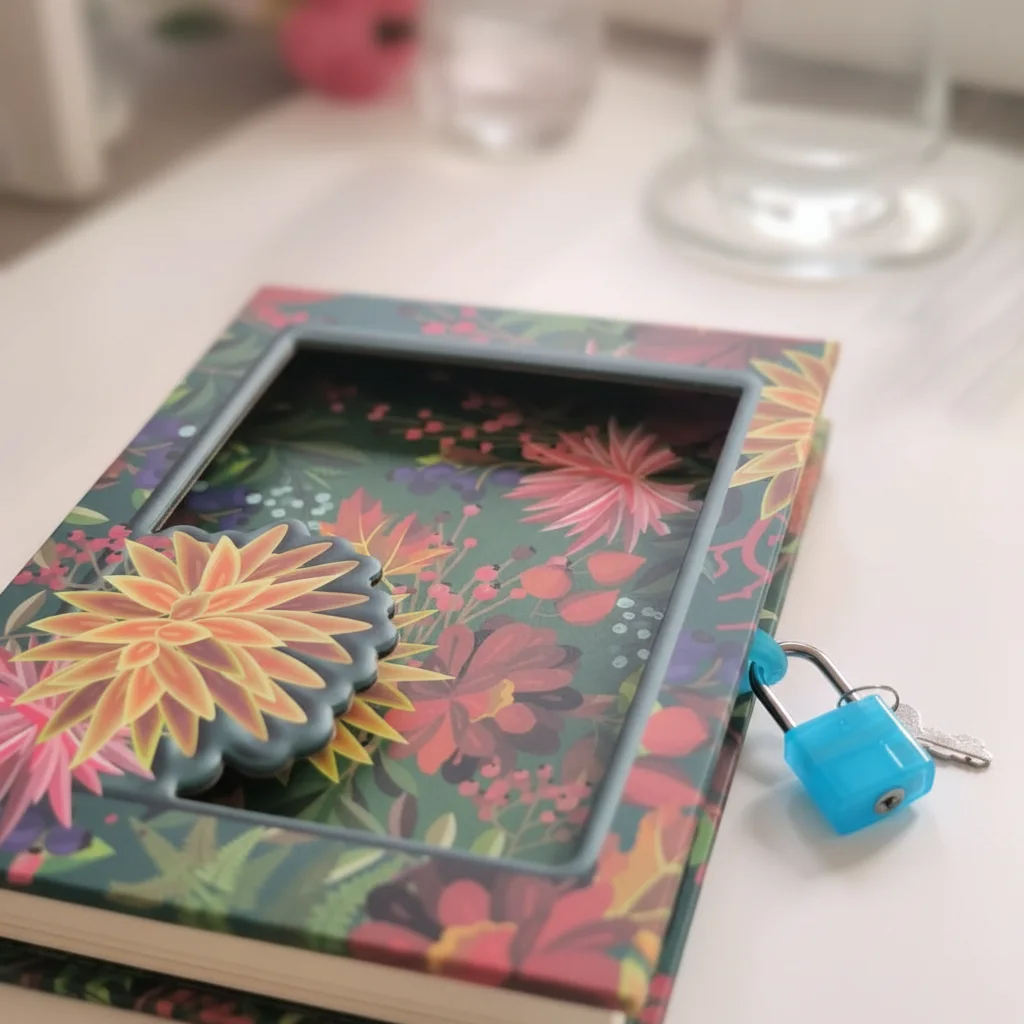 مذكرة A6 بوهيمية بقفل سري - دفتر ملاحظات مدمج.