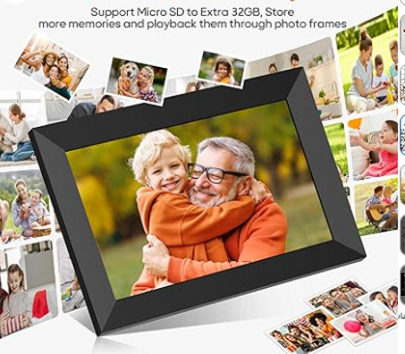 اطار صور رقمي واي فاي 10.1 انش من فراميو، شاشة لمس 1280×800 HD IPS، ذاكرة 32GB، دوران تلقائي، قابل للتثبيت على الحائط، مشاركة الصور/مقاطع الفيديو على الفور عبر تطبيق فراميو من اي مكان