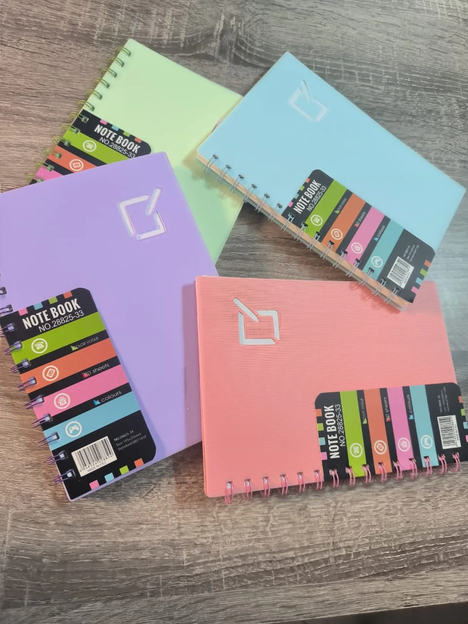 دفتر ملاحظات سلكي (Spiral Notebook) بألوان الباستيل - 80 ورقة