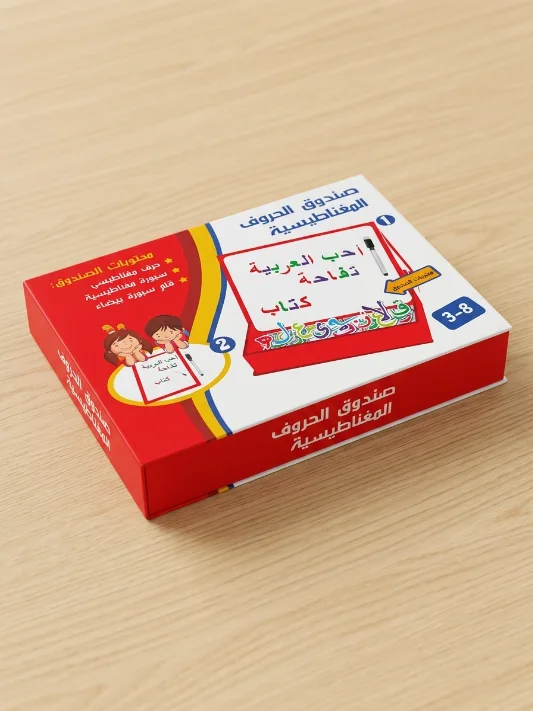 صندوق الحروف العربية المغناطيسية التعليمي - سبورة وحروف ملونة