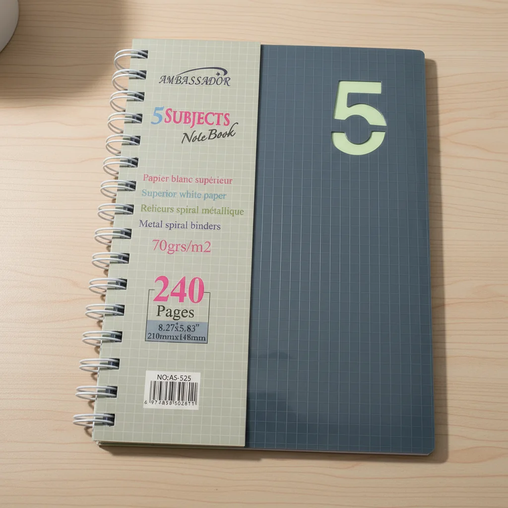 دفتر سلك Ambassador مقاس A5 - تقسيم 5 مواد - 240 p