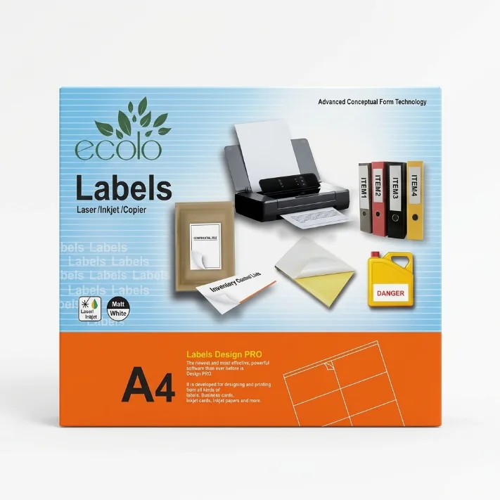 ورق ملصقات A4 كامل (قطعة واحدة) - قابل للقص والتخصيص