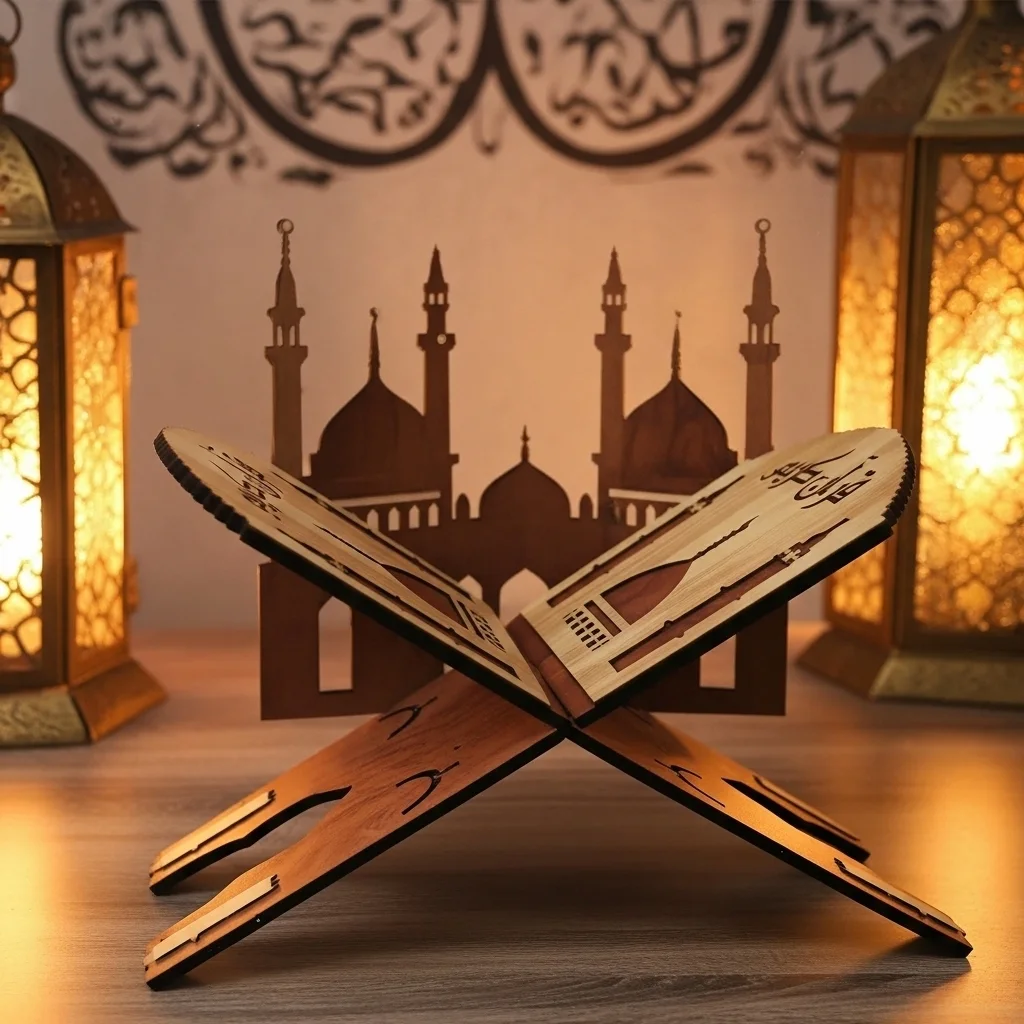 حامل مصحف خشبي فاخر مزخرف