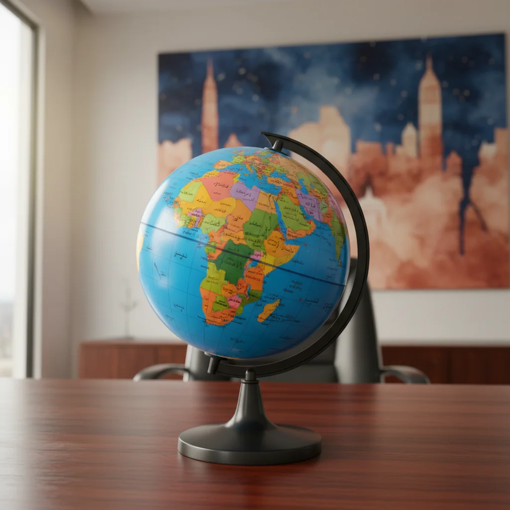مجسم الكرة الأرضية السياسي باللغة العربية - متوفر بثلاثة أحجام.