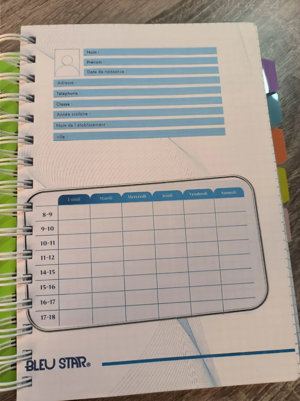 register SkyBlue Star  7 subjects a5