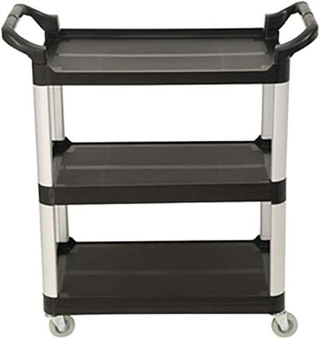 Carros, almacenamiento de coches de servicio de coche vehículo utilitario multifunción portátil carrito para el hogar carrito negro de catering de hotel con asa, carrito de plástico para