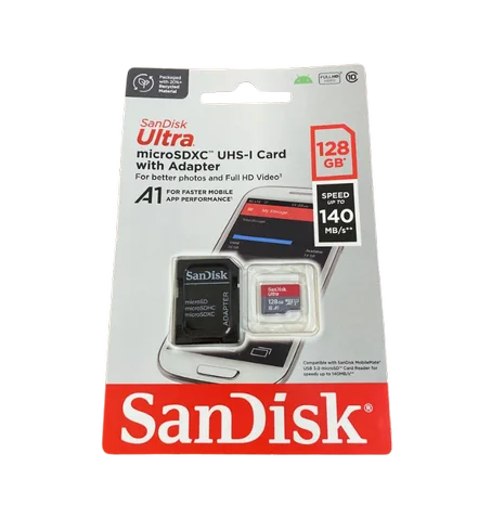 Carte Mémoire 128 Gb SanDisk Ultra Micro SDXC jusqu'à 140 Mo/s - Avec Adaptateur