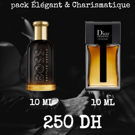 Pack Homme Élégant & Charismatique 10ml dior homme intense + 10ml boss bottled absolu
