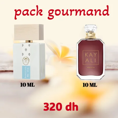 pack gourmand 10ml kayali 28 vanilla + 10ml bianco latte