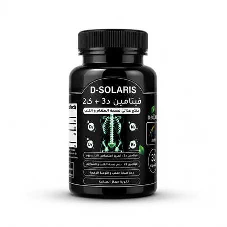 D-SOLARIS – فيتامين D3 + K2 لدعم صحة العظام والمناعة