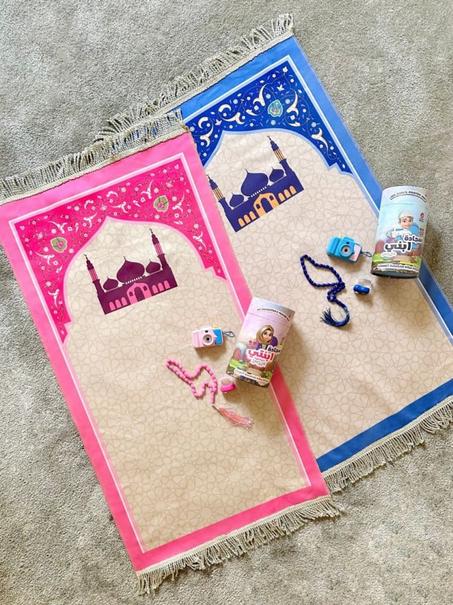 سجادة صلاة للاطفال مع خاتم تسبيح ذكي وكاميرة وتسبيح تقليدي+ حصالة