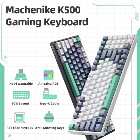 Machenike K500 لوحة مفاتيح ألعاب احترافية بإضاءة RGB