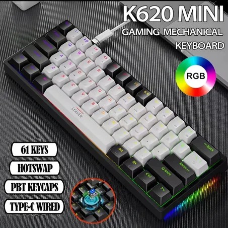 لوحة مفاتيح K620 الميكانيكية للألعاب بتصميم مدمج"