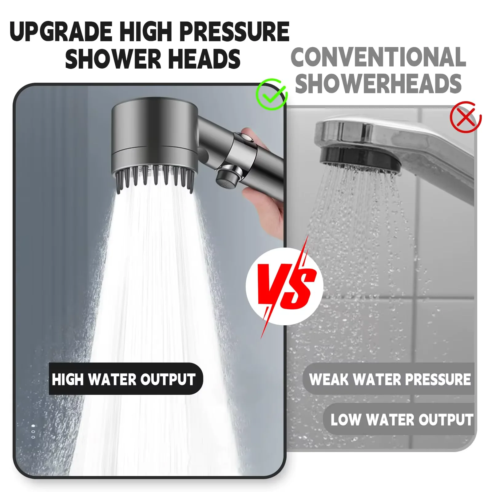 Douchette Haute Pression avec Filtre Ionique – Finition Chrome Premium