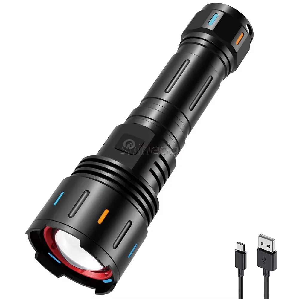 Lampe Torche LED Haute Puissance – Rechargeable USB & Ultra Résistante