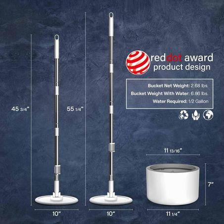 💫 ممسحة دوارة متعددة الاستعمالات: نظافة شاملة وسهولة فائقة!  Spin Mop 360°