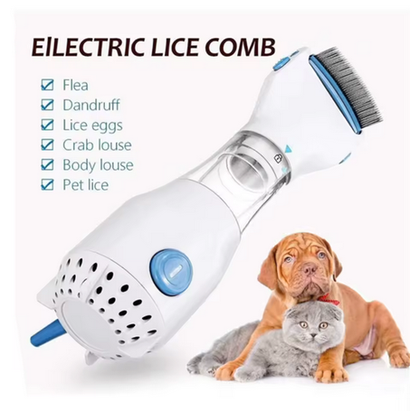 🐶 مشط القمل الكهربائي للحيوانات الأليفة: حل متكامل للقضاء على البراغيث والتحسس!Electric Anti-Lice Comb