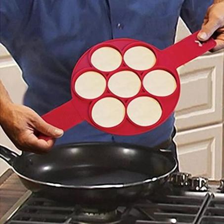 🥞 قالب صنع البانكيك من السيليكون: 7 فطائر مثالية في وقت واحد!   Silicone Pancake Mold