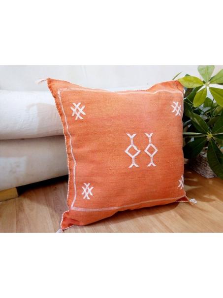 Cactus Sabra silk Moroccan sabra CACTUS Silk pillow - Orange cushion unstuffed