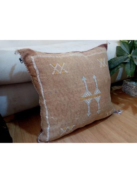 Cactus Sabra silk Moroccan sabra CACTUS Silk pillow - Light Brown cushion unstuffed - 50 X 48 CM